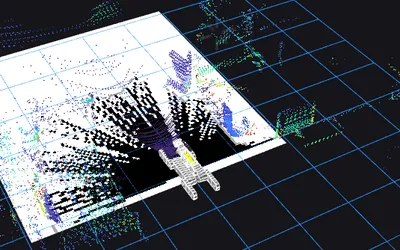 RViz で表示した 3D 点群